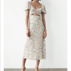 BNWT Zara floral cut out dress size L